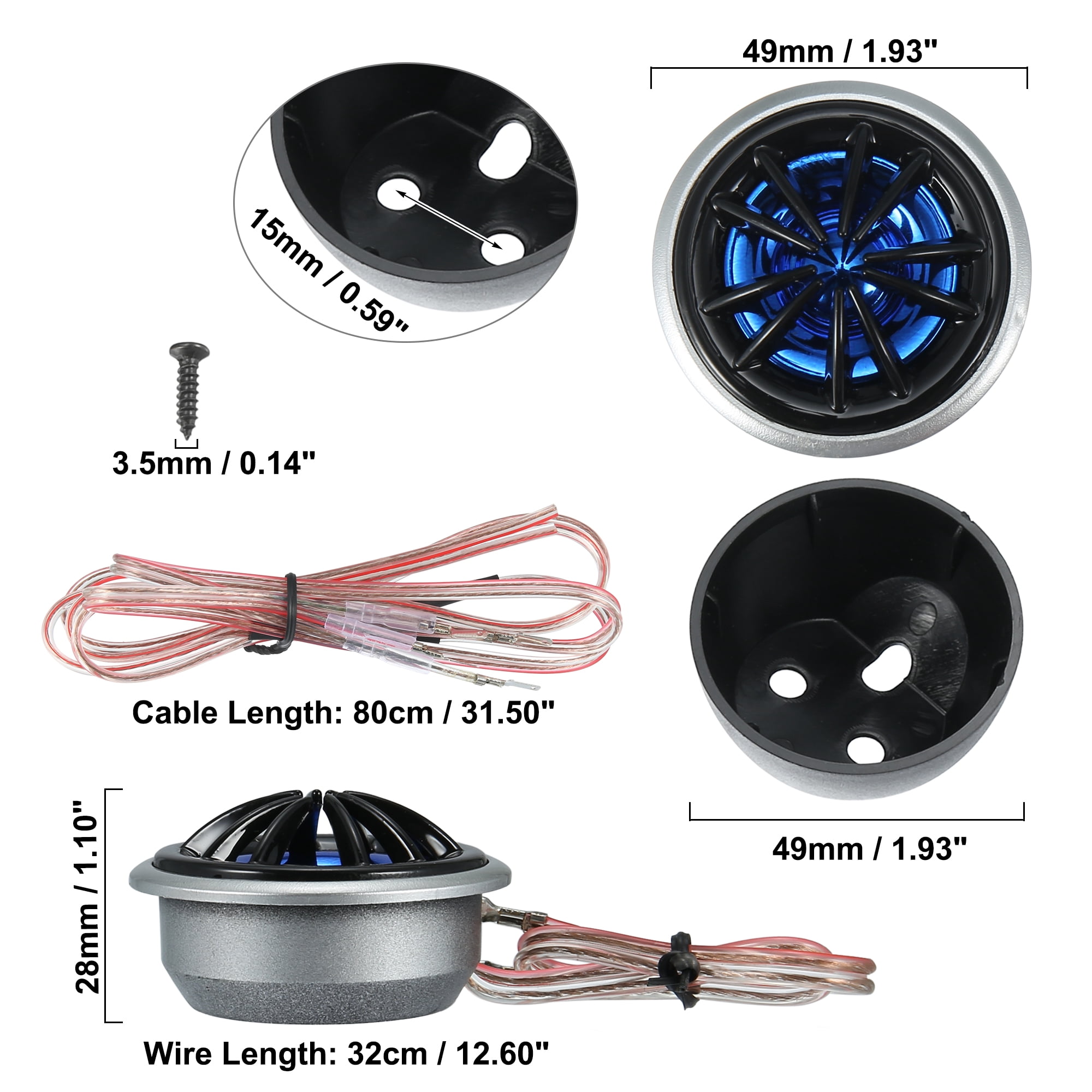 Unique Bargains High Frequency Stereo Tweeters Audio Speaker for Car Truck - 2pcs Blue