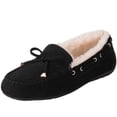 thumbnail image 2 of GLOBALWIN Women's Moccasins Shoes Winter Indoor Outdoor Faux Fur Lined Slippers Black 8M, 2 of 7
