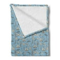 thumbnail image 2 of Sailboat Soft Flannel Fleece Blanket, Hand Drawn Naval Elements Anchor Starfish Moon Snail Shell and Seaweed, Cozy Plush for Indoor and Outdoor Use, 50" x 60", Sky Blue and Coconut, by Ambesonne, 2 of 5