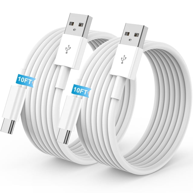 Cable USB a USB-C LDHTY de 3 m, carga rápida, paquete de 2