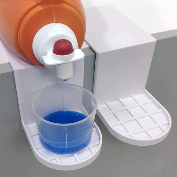 2Pack Laundry Detergent Holder - Detergent Cup Holder Tidy Soap Tray Dispenser Organizer for Fabric Softener Liquid Spigot Container
