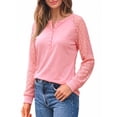 thumbnail image 2 of MOYIKO Blouses for Women Lace Tunic Tops Henley Casual Long Sleeve Shirts Trendy Clothes, 2 of 7