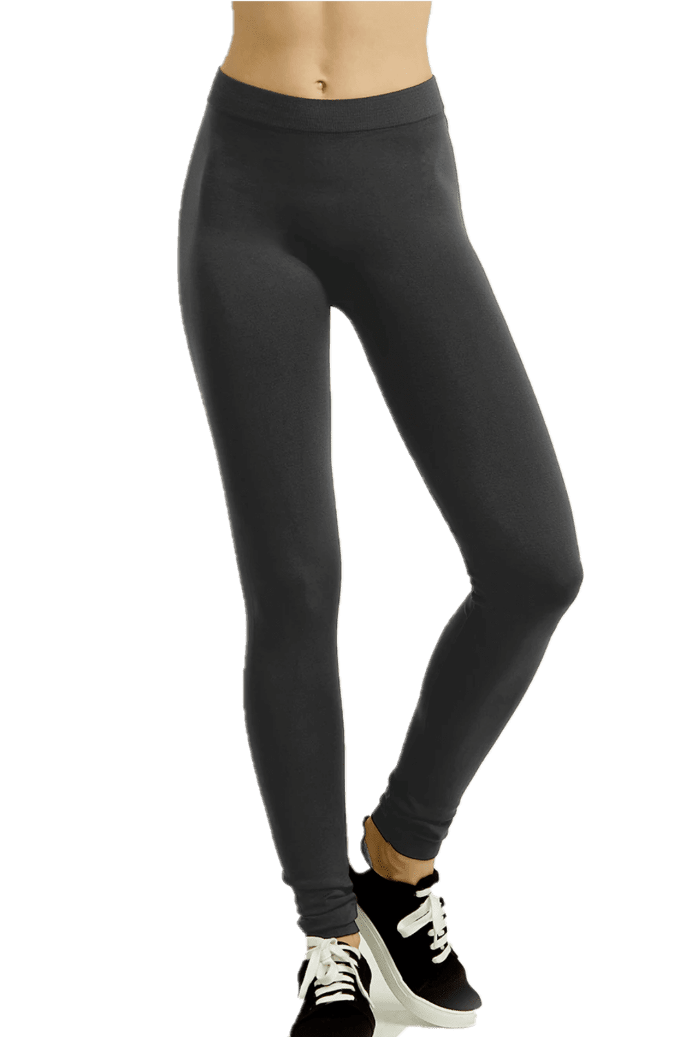 Women's Polyester Full Length Color Leggings, Free Size, Charcoal Grey, 1 Count, 1 Pack