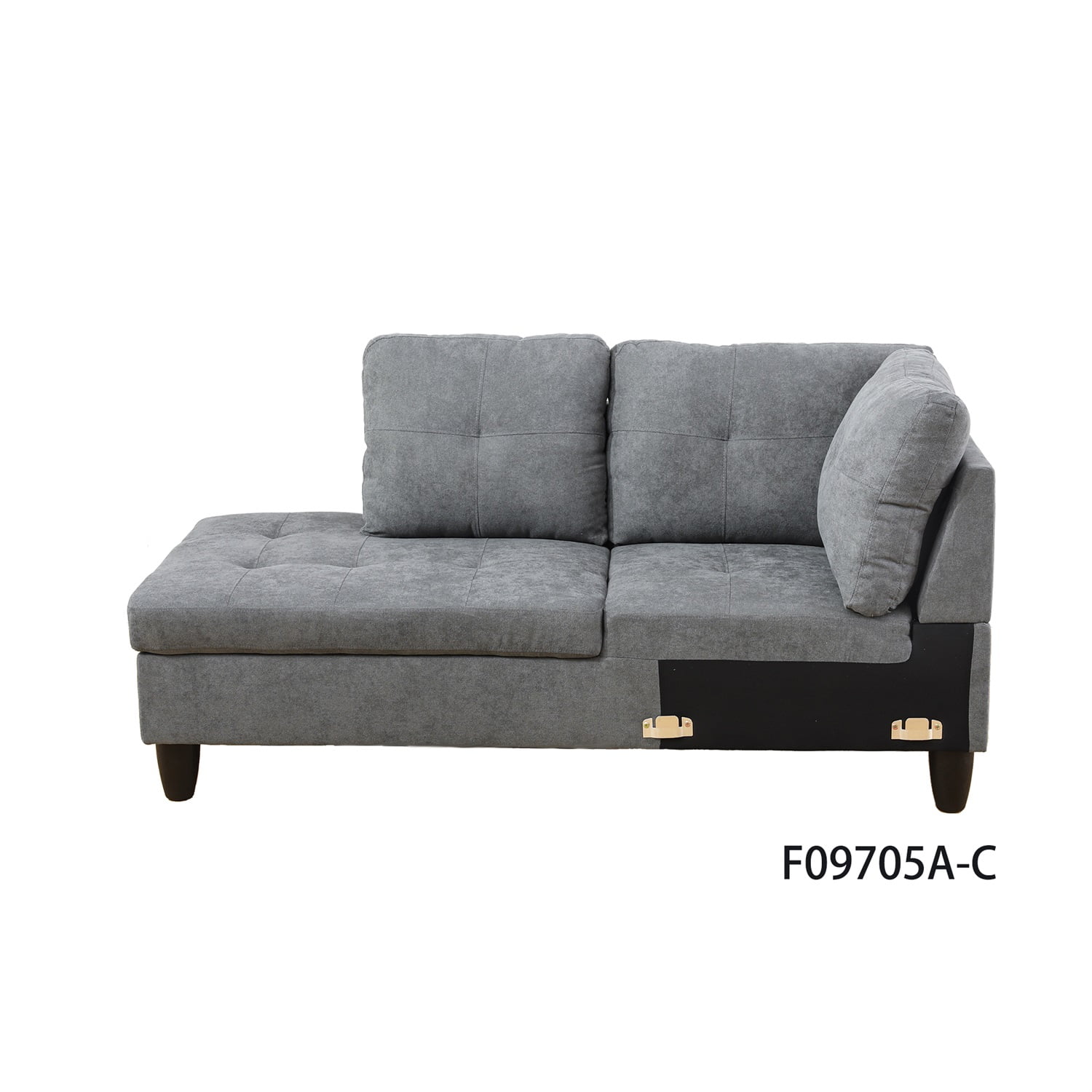 Hommoo Sofa Set,Flannel 2-Piece Living Room Sofa Set,L-Shaped Sectional Sofa,Sectional Couches for Living Room,Dark Grey