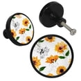 thumbnail image 2 of 4 Pcs Sunflower Knobs for Kitchen Cabinet Cupboard Dresser Bookcase Drawer Pulls Handles Round Home Decor, 2 of 5