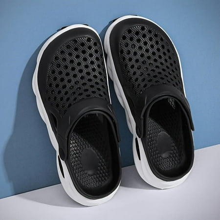 

Men s Solid Clogs Garden Sandals Slip-on Closed Toe Sandals Outdoor Garden Shoes Beach Sandals For Spring And Summer Soft Sole Walking Shoes