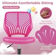 thumbnail image 3 of Ergonomic Kids Desk Chair, Height Adjustable Mesh Computer Chair for Teens, Pink, 3 of 8