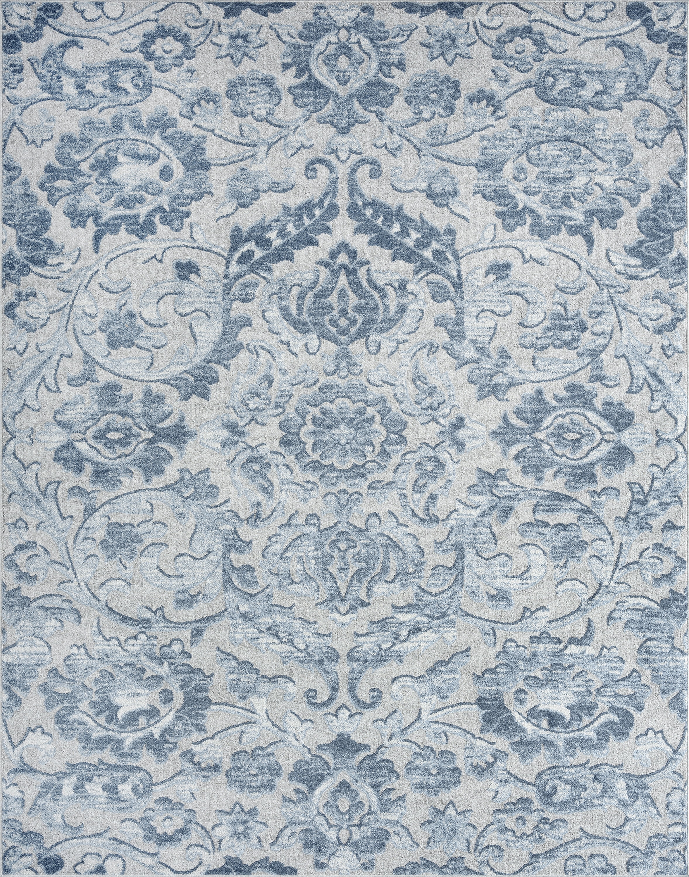 Bliss Rugs Transitional Area Rug, Floral Indoor Rugs for Living Room, Dining Room, Bedroom | Blue, 5' x 8' (5'3''x7'3'')