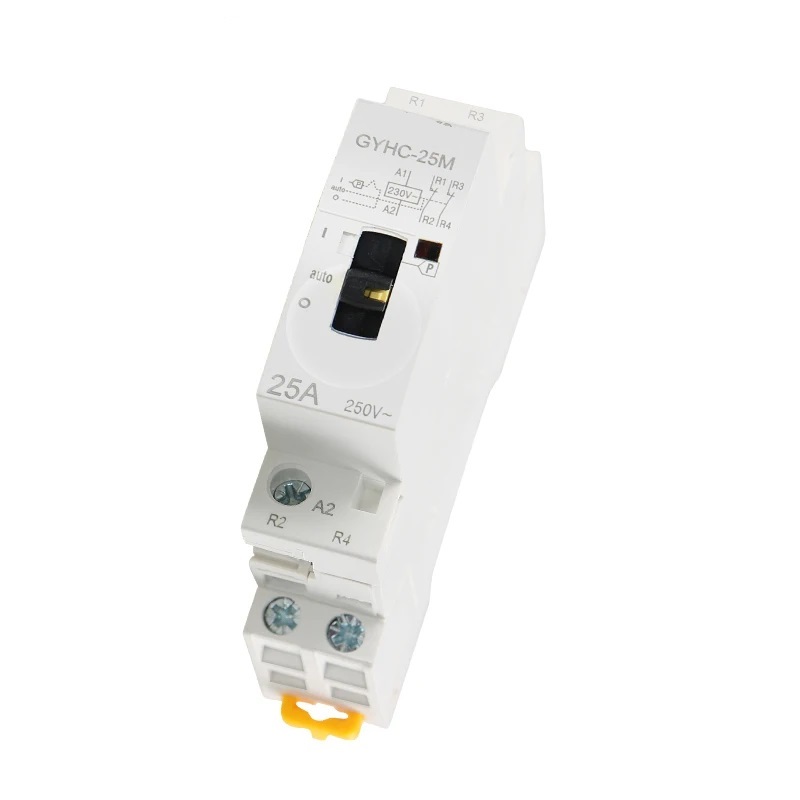 Manual Control Household Contactor Din Rail Type Modular Contactor 2P 16A 20A 25A 2NO or 2NC 220V