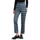 thumbnail image 4 of Pantalones de trabajo de cuadros recortados para mujer INSPIRE CHIC, con botones, estilo casual, talla XL, azul marino, 4 of 6