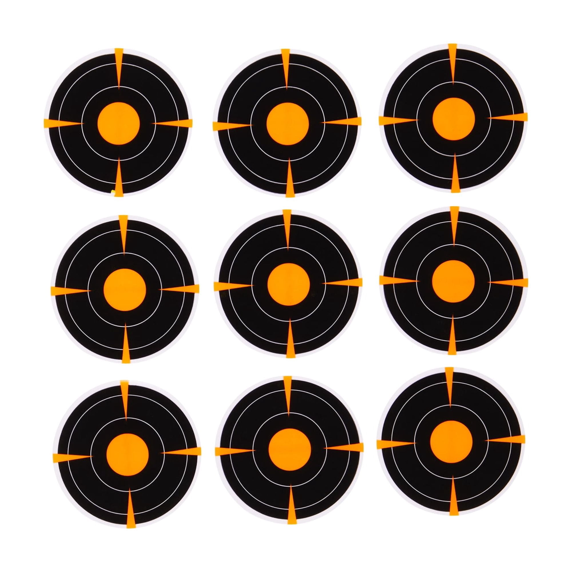 Ez Aim Adhesive Splash Reactive Paper Shooting Targets, 2 In Bullseye, 9-Targets Per Sheet, 12 Ct, Black, 2 Pack