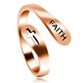 thumbnail image 1 of Uloveido 925 Sterling Silver FAITH Cross Adjustable Ring, Rose Gold Plated Hollow Cross Religious Rings for Women Y531, 1 of 3
