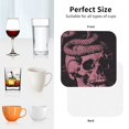 thumbnail image 6 of Yiaed Skull and Snake Art Print Leather Coasters for Drinks - Cup Coasters Coffee Table Kitchen Table Bar, Home & Office Gifts Handmade Drink Coasters-Square, 6 of 6