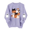 thumbnail image 4 of NSLGXD Halloween Sweatshirts for Women Spooky Ghost Graphic Pullovers Stretch Work Round Neck Long Sleeve Y2k Tops Halloween Costumes, 4 of 5