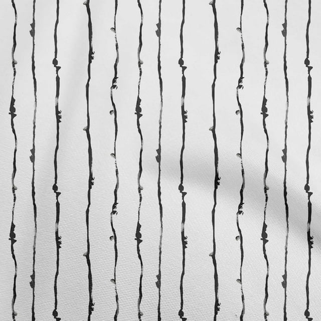 oneOone Cotton Flex White Fabric Abstract Stripes Craft Projects Decor Fabric Printed By The Yard 40 Inch Wide