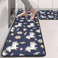 thumbnail image 2 of Unicorn and Cupcake Blue Pattern Anti Fatigue Kitchen Rugs Set Of 2, Non Slip Washable Decorative Floor Mats for Sink Laundry and Home Use, 17"x47", 2 of 5