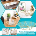 thumbnail image 1 of 1PC Storage Basin Brass Glass Storage Tray Golden Retro Polygon Mirror Tray Home Storage Basin, 1 of 8