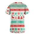 thumbnail image 4 of Clearance Horkkom Christmas Scrub Tops Women Christmas Tree Printed Nurse Scrubs V Neck Short Sleeve Uniform T-shirt with Pockets, 4 of 4