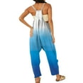 thumbnail image 3 of Baqcunre Women's Suspender Sexy Printed Wide Leg Rompers with Two Pockets,Color Light blue,Size S-3XL, 3 of 4