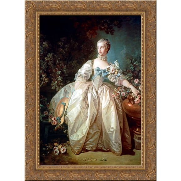 Madame Bergeret 24x18 Gold Ornate Wood Framed Canvas Art by Francois Boucher