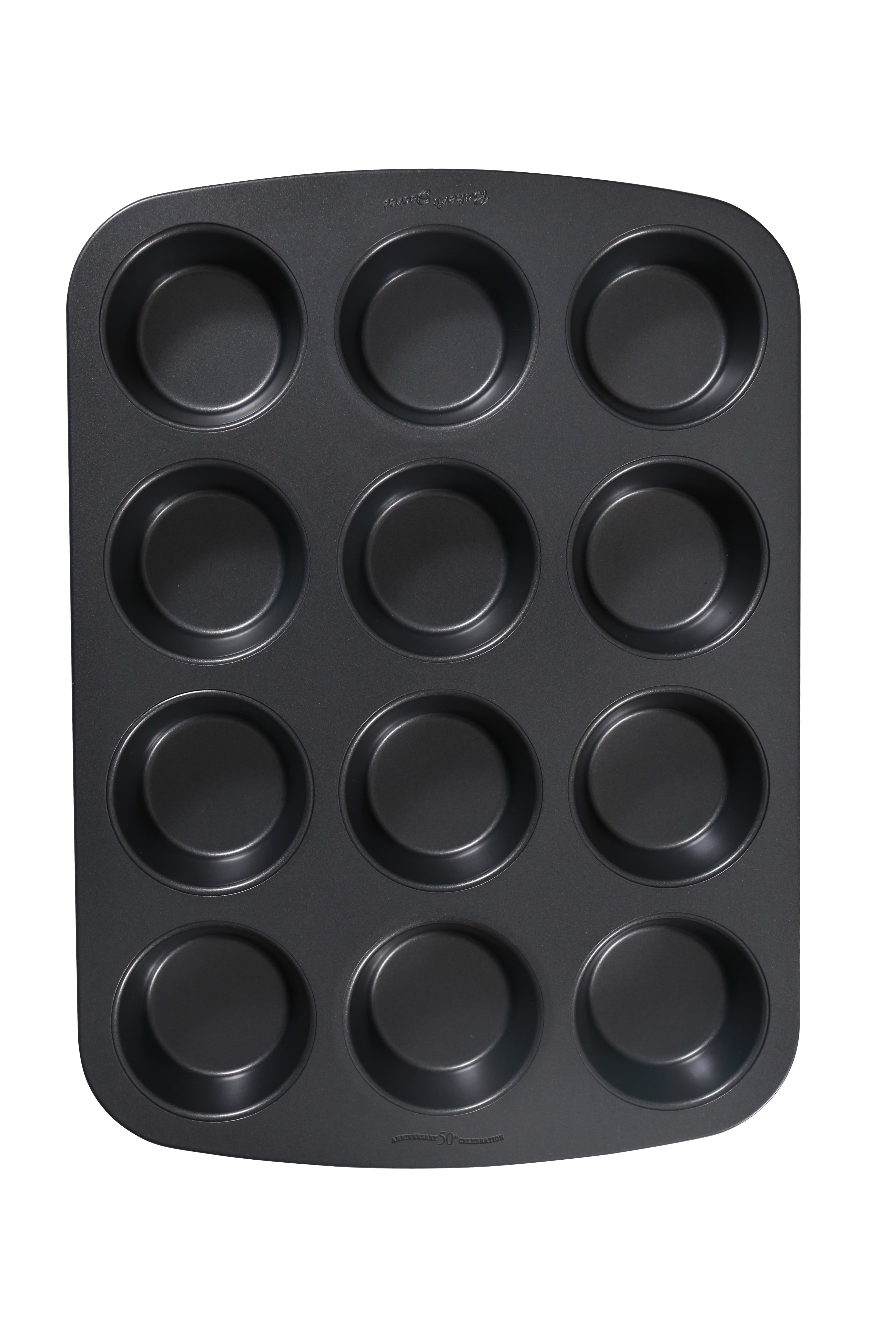 Cuisinart Metal Grip 12-Cup Non-Stick Muffin Pan, Color: Dk Gray
