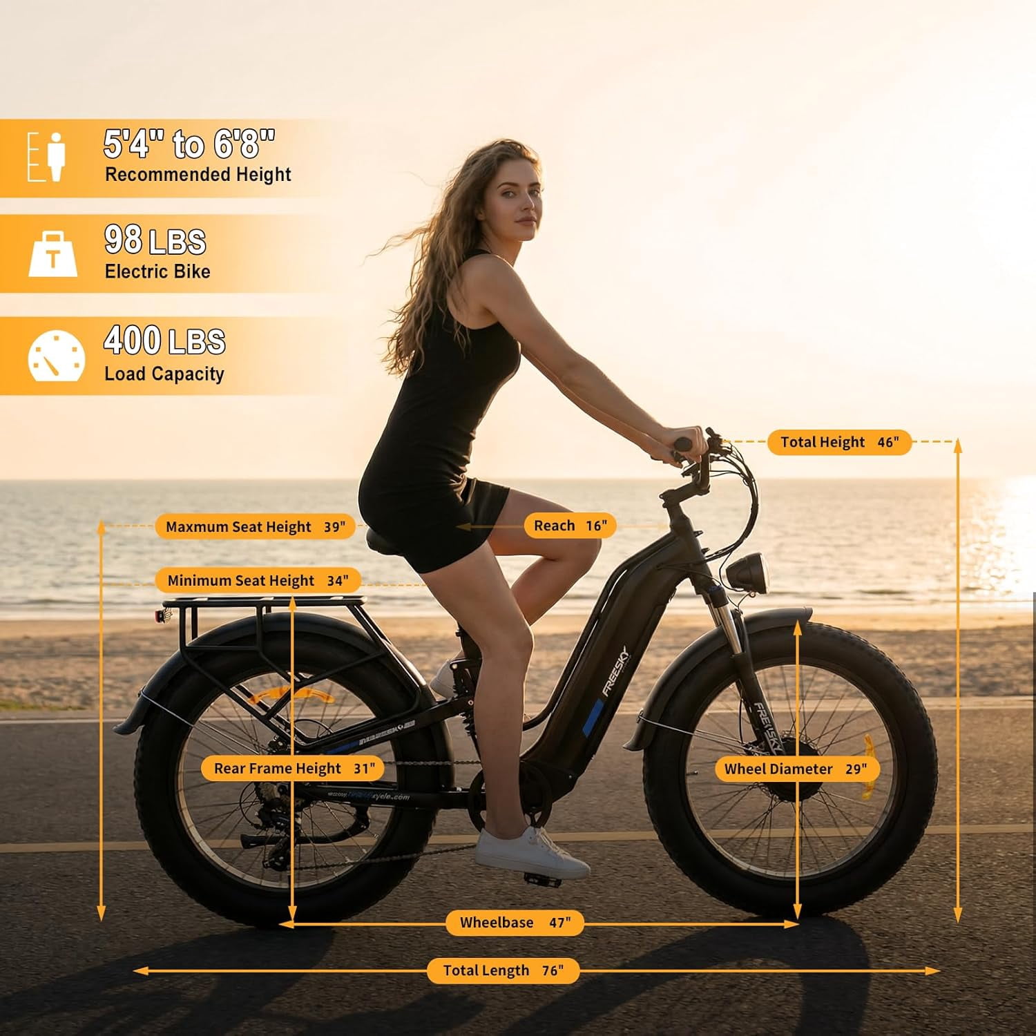 FREESKY Ranger AIR Dual Motor 3500W Electric Bike for Adults, 200NM Fast Ebike, 105 Miles Long Range Full Suspension 26" Fat Tire Electric Mountain Bicycle for Hunting Commuting Off-Road