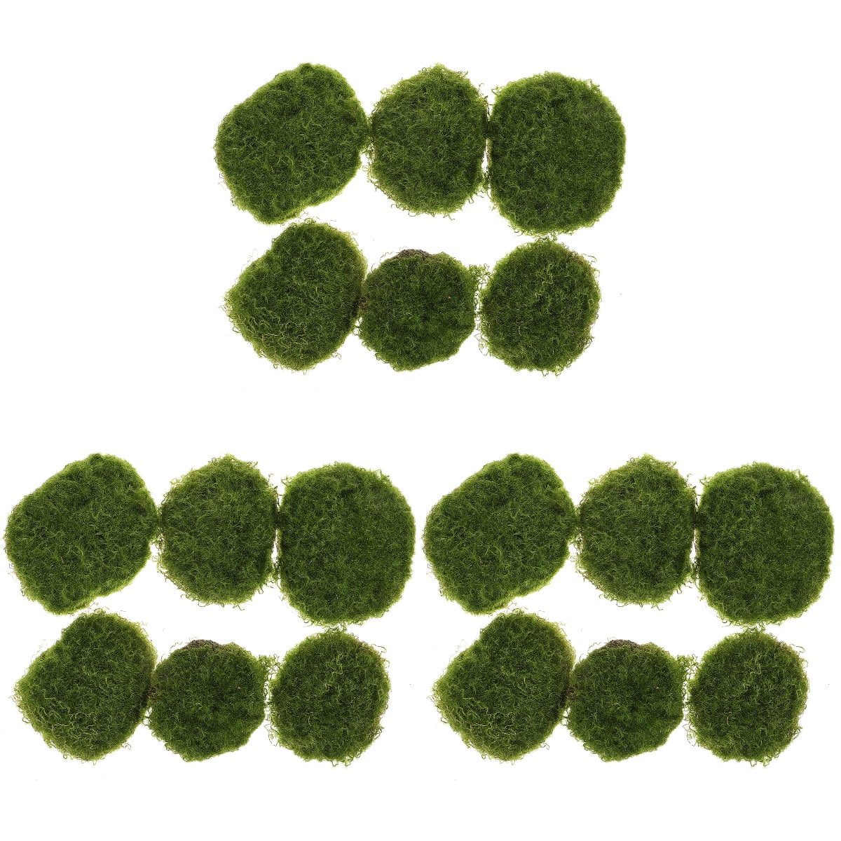 TAILTOSS  Green Foam Plastic Faux Mossy Stones for Home and Office 18Pcs
