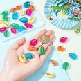 thumbnail image 3 of 30Pcs Shell Pendants 5 Color Spiral Spray Painted Natural Shell Charms Unique Sea Shell Connectors with Beads Wrapped Beach Seashell Charms for Bracelet Necklace Craft Jewelry Making Colorful, 3 of 6
