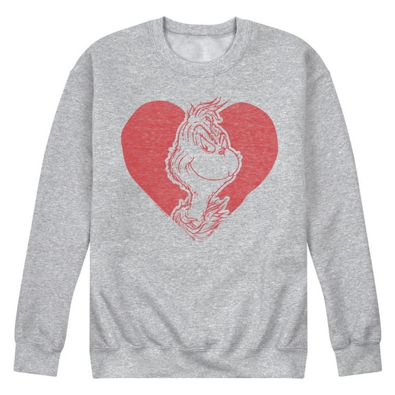 The Grinch - Grinch Heart - Men's Crew Neck Fleece Pullover