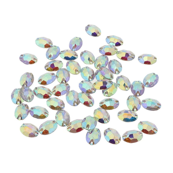 50Pcs Sew On Acrylic Flat Back Rhinestones for Clothes Dress Bags