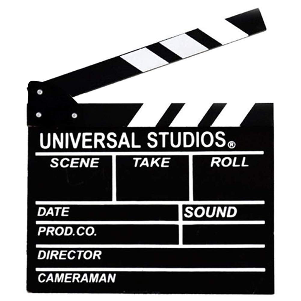 Black Swity Home Movie Film Clap Board Hollywood Clapper Board Wooden Directors Film Clapboard Wooden Movie Slateboard Black Action Cut Board 12 inches x 11 inches