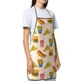 thumbnail image 4 of Gaeub Hamburger Pizza Coke Kitchen Cooking Aprons Adjustable Bib Apron Waterdrop and Oil Resistant Kitchen Chef Apron for Women Men, 4 of 7