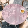 thumbnail image 2 of Pink Round Tablecloth, Fitted Table Cover with Elastic for 55"-60" Round Tables, Modern Abstract Art Ombre Striped Table Cloth Outdoor Indoor Dinning Party Waterproof Tablecloths, 2 of 7