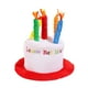 thumbnail image 2 of Sombrero de cumpleaños con pastel de peluche de novedad y decoración de velas | Decoración para fiestas de Navidad | Rojo y Rosa | Peluche bordado y mono | Ajuste Suave y Cómodo | 27x27x22cm | 1, 2 of 6