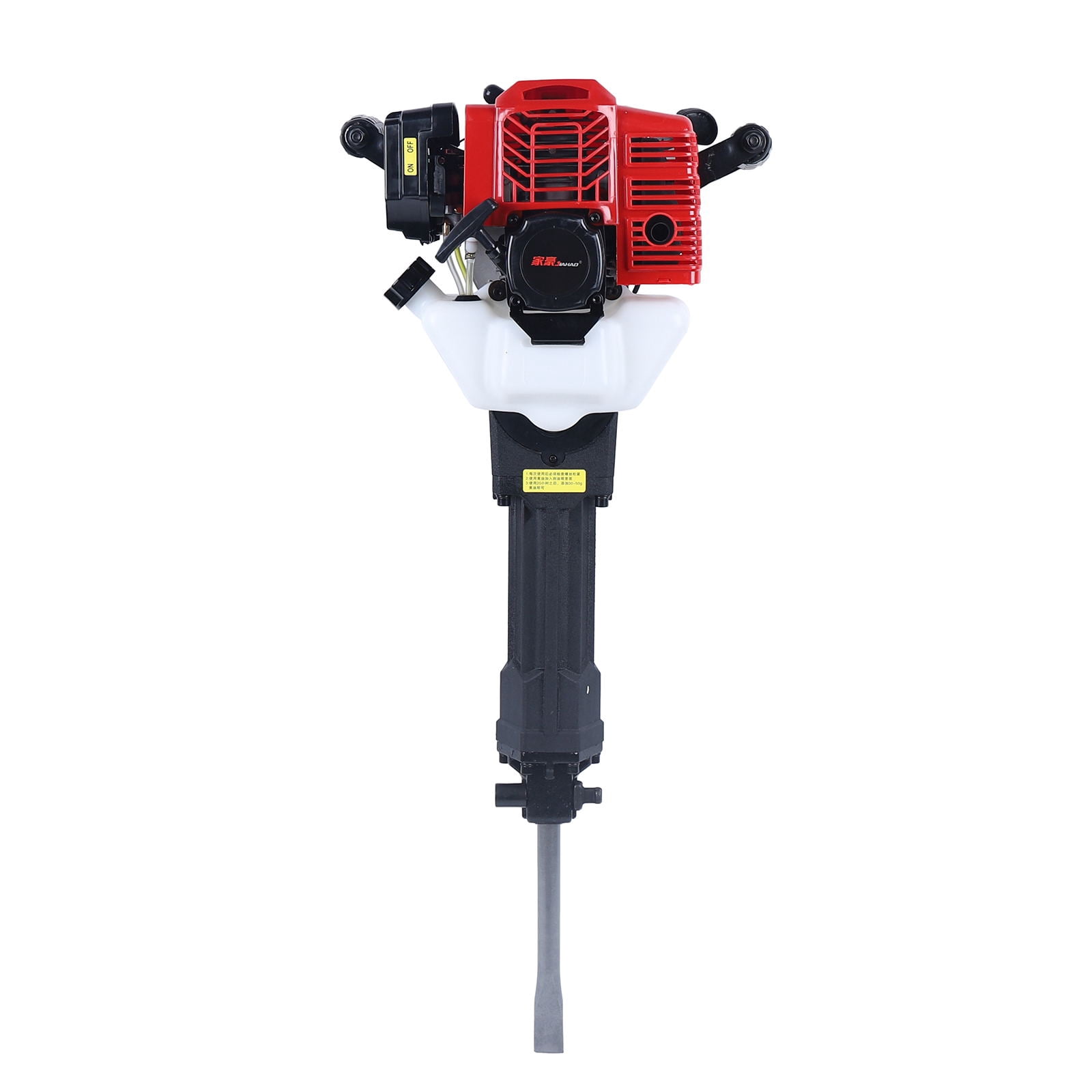 Wuzstar 52cc 2 Stroke Gas Demolition Jack Hammer Concrete Breaker Drill with 2 Chisels 6500RPM 1900W