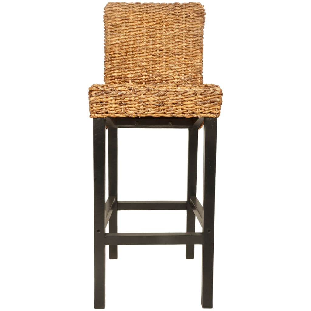 vidaXL Bar Stool Set of 2 Dark Brown Mango wood Standard Durable