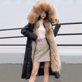 thumbnail image 2 of Lovskoo Womens Winter Coats Hooded Quilted Jacket Loose Casual Faux Fur Lined Thickened Warm Mid Length Long Sleeve Cotton Padded Jacket Khaki, 2 of 9