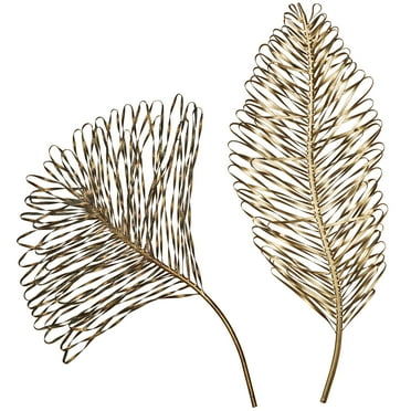 Shamira Leaf Wall Art Gold Bronze Set of Two 2