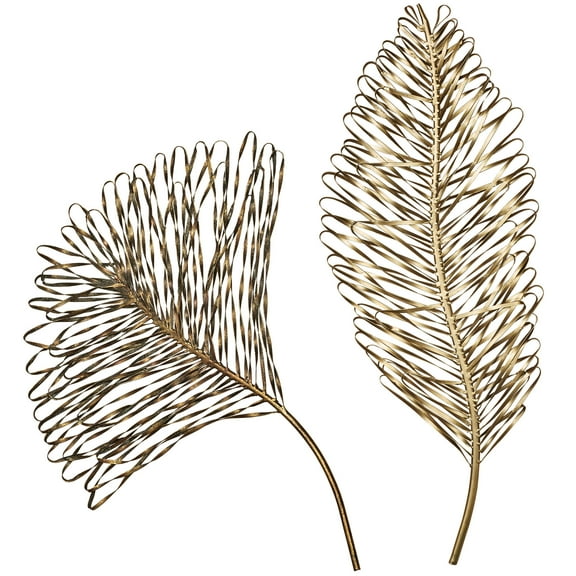 Shamira Leaf Wall Art Gold Bronze Set of Two 2