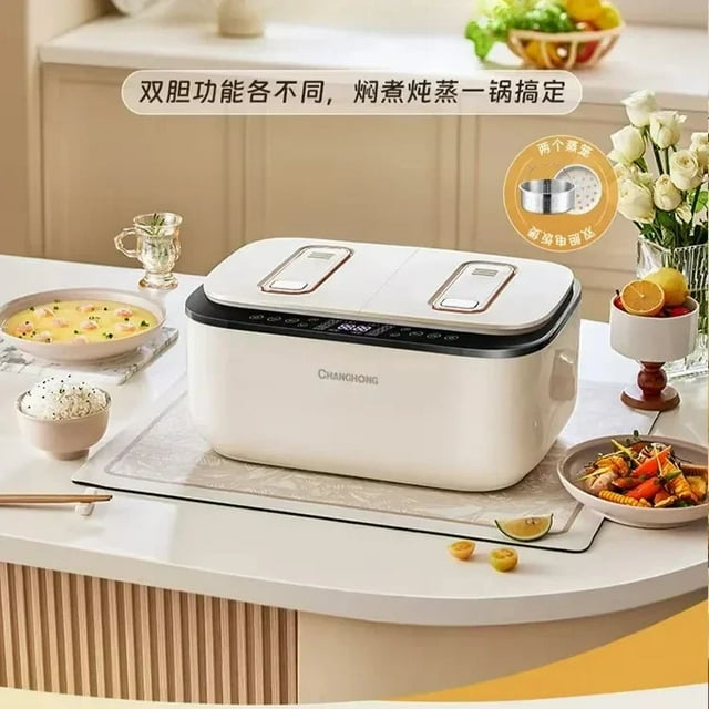 Double Pot Rice Cooker with Intelligent Rice and Soup Separation for Home Use Smart Reservation Non - Stick Large - Capacity Multifunctional Small Household Rice Cooker (220V)