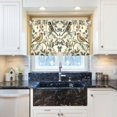 thumbnail image 5 of Yayeee Kitchen Curtains Tier Pair Light Filtering 27"x24" Rod Pocket Short Cafe Window Panel, Green Birds, 5 of 7