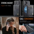 thumbnail image 5 of Decase Premium Magnetic Flip Detachable Wallet Case for iPhone 16 Plus,Shock-Absorbent PU Leather + TPU Back Cover with Credit Card Slots, Anti-Scratch,Fit Mag-Safe Car Mount,Black, 5 of 9