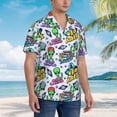 thumbnail image 3 of Daiia Space Monster Print Hawaiian Shirt for Men Gentle Cotton Regular Short Sleeve Casual,3X-Large, 3 of 7