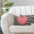thumbnail image 5 of Valentines Day Lumbar Pillow Covers 12X20 Inch Black White Stripes Pink Heart Decorative Rectangular Pillow Cases Valentine''s Day Cotton Linen Throw Pillows Set of 2 Home Decor For Sofa Couch Outdoor, 5 of 6