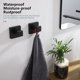 thumbnail image 2 of Gancho de pared cuadrado para albornoces, 2 unidades, abrigos, baño, cocina, garaje, acero inoxidable, negro mate, 2 of 5