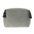 thumbnail image 3 of LR Home Small Tassels Striped Indoor Square Pouf, Gray/Ivory, 18" x 18" x 14", 3 of 6