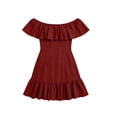 thumbnail image 6 of Summer Dresses for Women off Shoulder Ruffle Sleeve Midi Dress Elegant Trendy Casual Sundress, 6 of 6