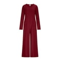 thumbnail image 6 of AUNVITO Women's Wide Leg Jumpsuit Loose Fit with Zipper Front Casual and Comfortable, 6 of 8