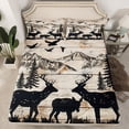 thumbnail image 2 of Feelyou Jungle Deer Family Queen Sheet Sets, Western Animal Wildlife Flat Sheet, Rustic Lake House Queen Fitted Sheet, Ultra Soft Bedroom Decor, 4 Pieces, 2 of 7