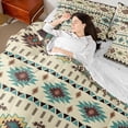 thumbnail image 4 of Homewish Rustic Western Aztec 7-Piece Twin Bedding Sets,Bohemian Style Bedding Comforter Set,Beige Cyan Brown Sheet Sets For Men Women,Breathable Home Decor Reversible, 4 of 8